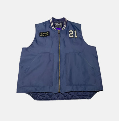 Schott NYC Vintage Style Blue Quilted Vest