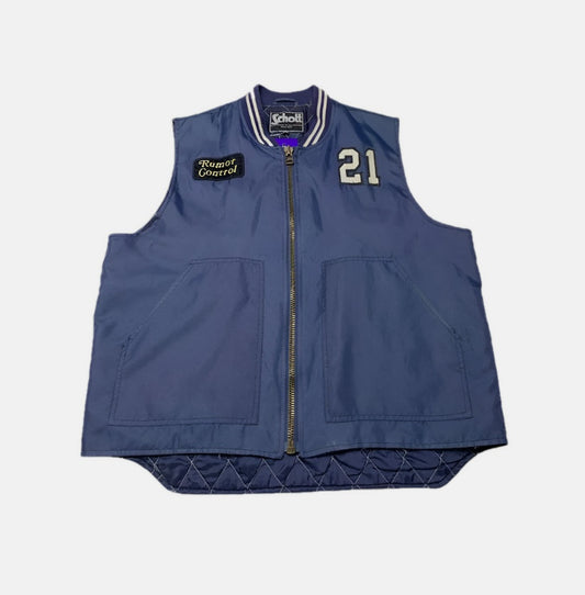 Schott NYC Vintage Style Blue Quilted Vest