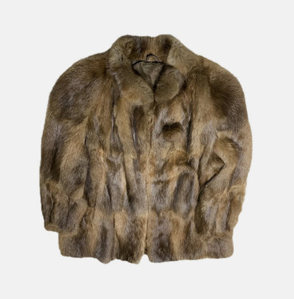 Vintage Brown Fur Pelted Coat