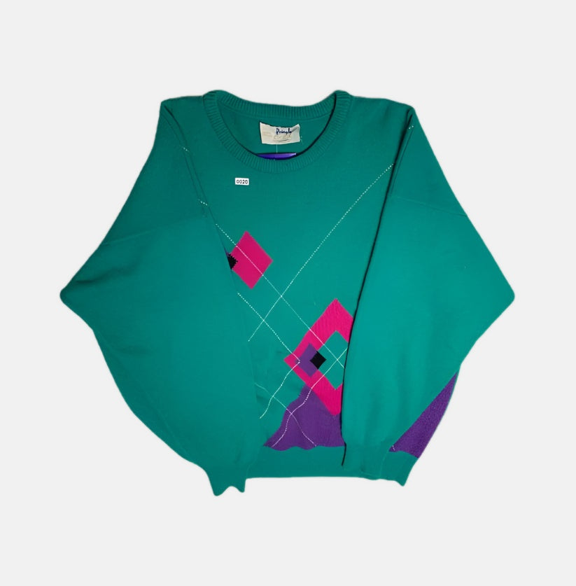 Vintage Pringle Sports Argyle Knitted Jumper