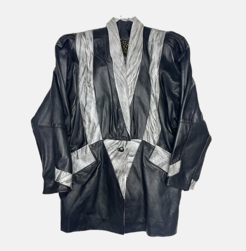 Vintage Roberto & Mario Black and Grey Jacket