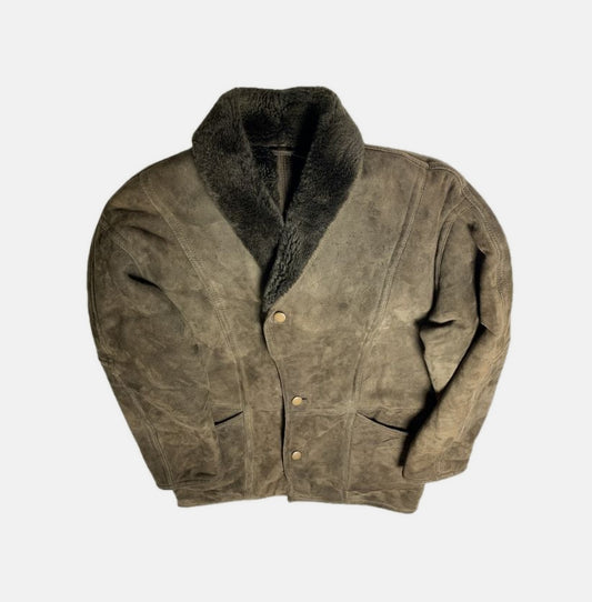 Vintage Sheepskin Brown Suede Jacket