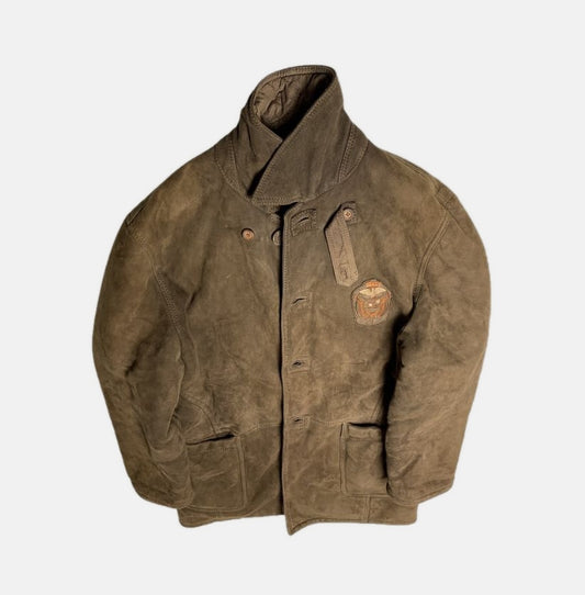 Vintage Suede Bomber Jacket